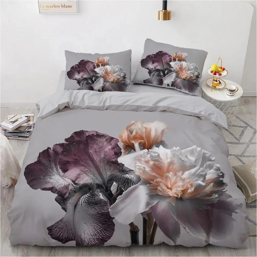 

3D Flower Bedding Sets Black Duvet Quilt Cover Set Luxury Comforter Bed Linen Pillowcase Design Printed Valentine s Day Bed Set 70x133cm