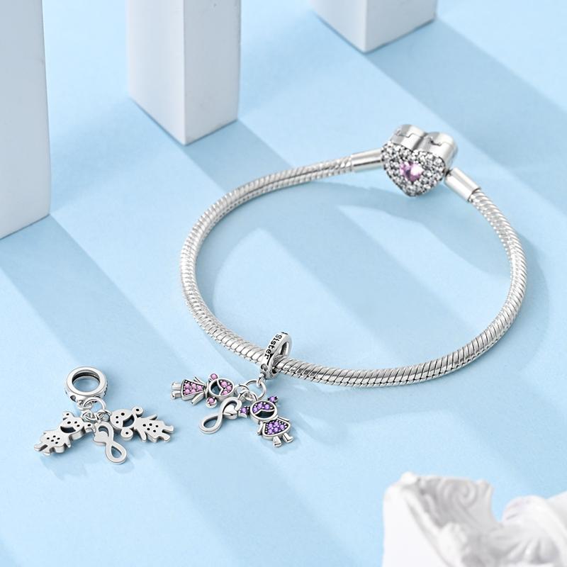 Copper Sisters Boy And Girl Charms Beads Fit Original Bracelet For Women High Quality Jewelry Making Gifts