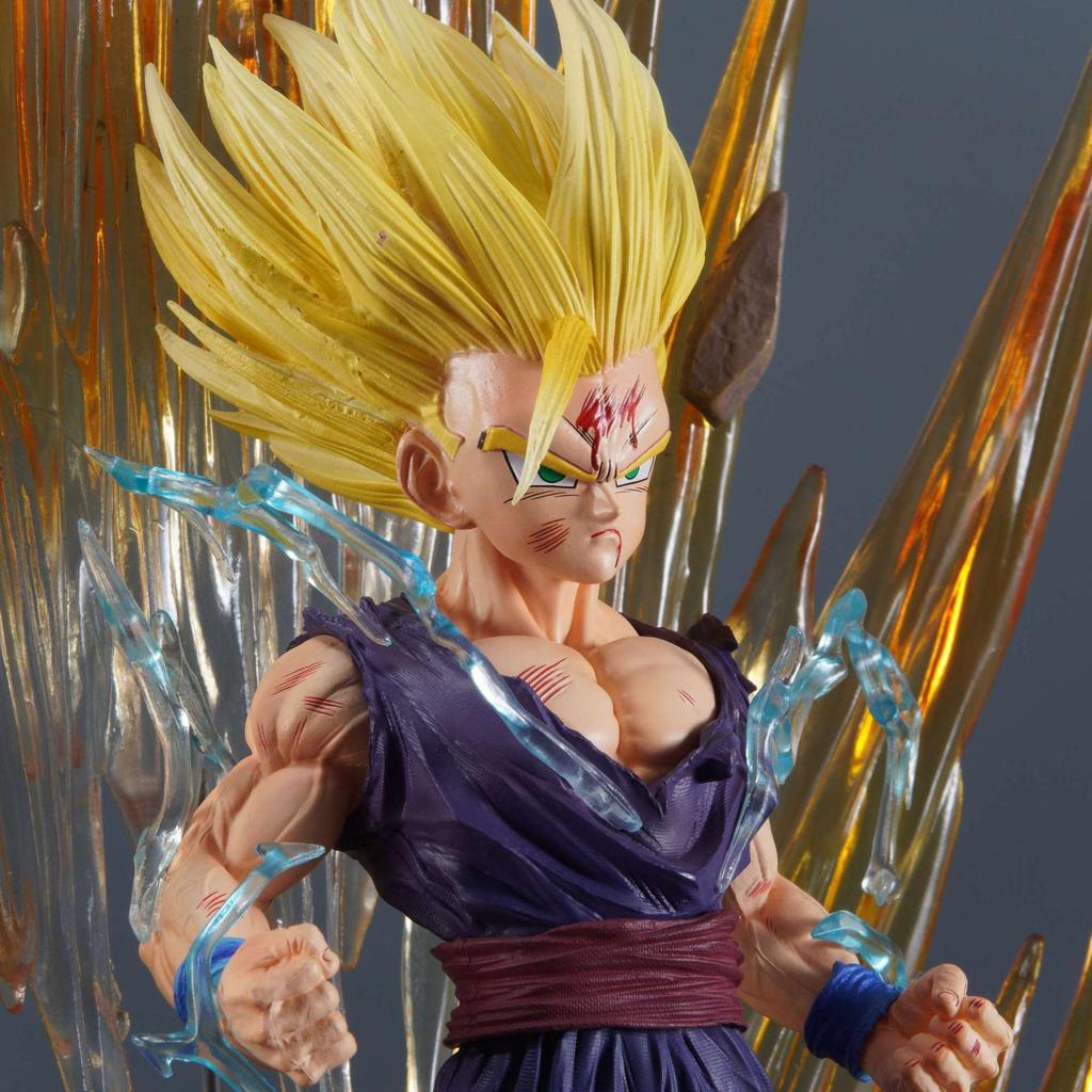 38CM Anime Dragon Ball Figure Son Gohan Super Saiyan Son Gohan Figurine Model Statue Doll Set Decoration Toys Gift