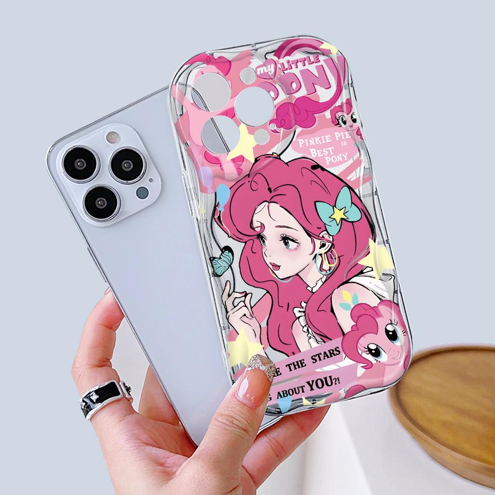 Model de desene animate Carcasă cu textura cremă Marginea ondulată Husă din silicon moale Husă pentru telefon pentru iPhone Samsung Huawei Honor Xiaomi Redmi Infinix Tecno