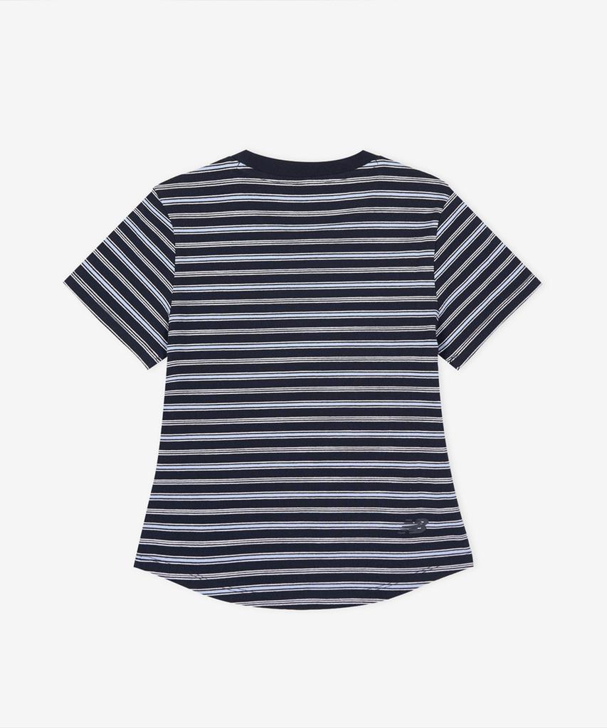 Nyuballanseu Nbneg2W442 / Women Essential Fitted Striped Short Sleeve Tee (Navy)