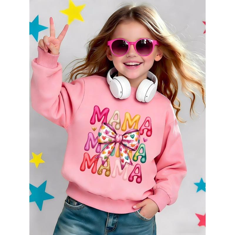 European sizes Mother'S Day Print Pattern Kids' Round Neck Sweatshirt 0-3 Years Comfortable And Durable Best Choice for  Outdoor Wear