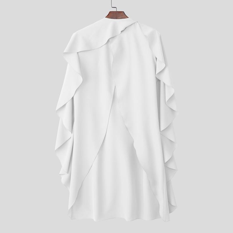 

INCERUN Мужские Летние Слои Неровные Разрезы Повседневные Туники Топы Футболки 4XL