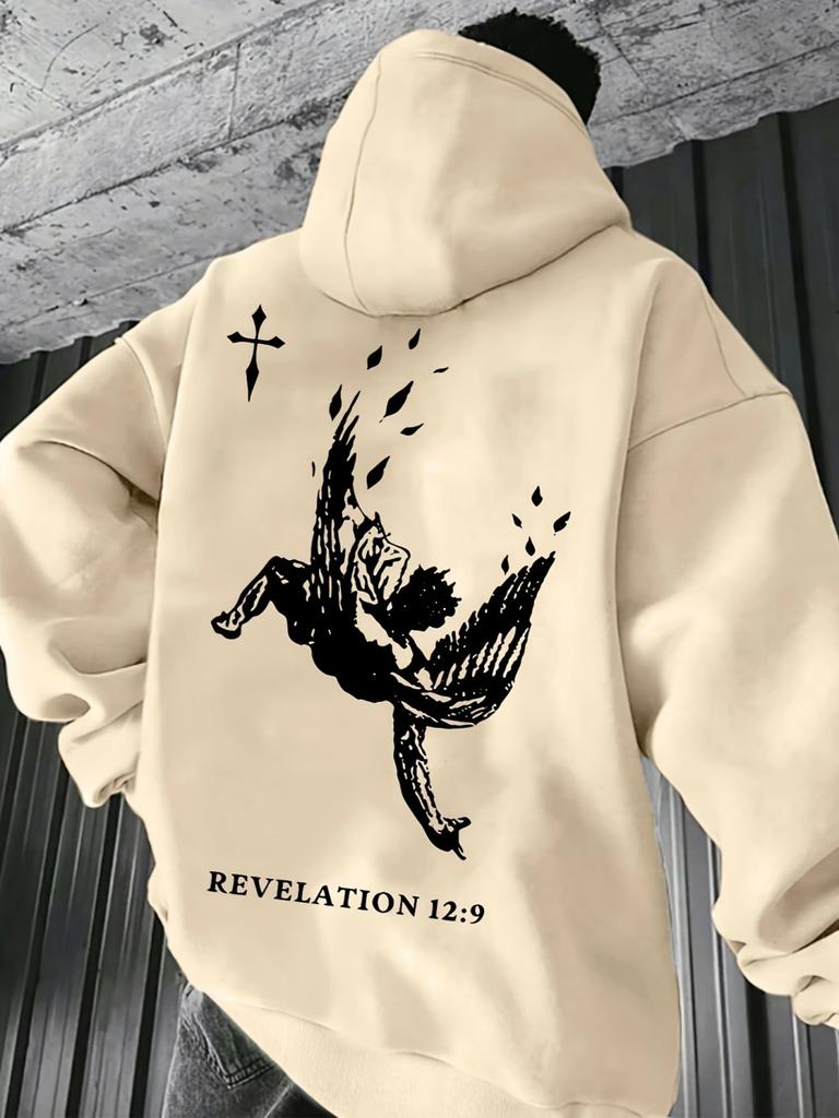 Hot Selling European and American Men's Autumn Angel Print Soft and Comfortable Hooded Sweatshirt Suitable for Household Wear