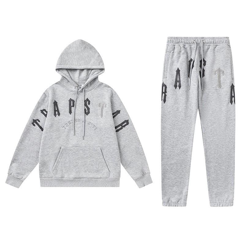 Streetwear Hooded Sweatshirt Set Loose Fit Embroidery Winter Casual Top Youth