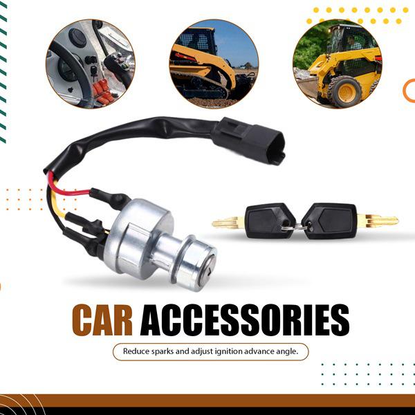 Zündschalter mit Schlüssel für Caterpillar Modelle: 277B, 246, 262 und 232B. Modell-Nr: 142-8858.