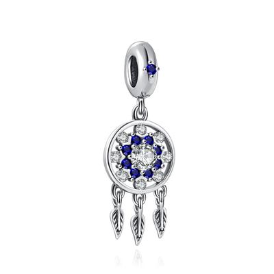 Nuovi Accessori Fai da Te Acchiappasogni Blu Ciondolo a Cuore Adatto Bracciale Charms Originali Gioielli Argento Sterling 925 Donna