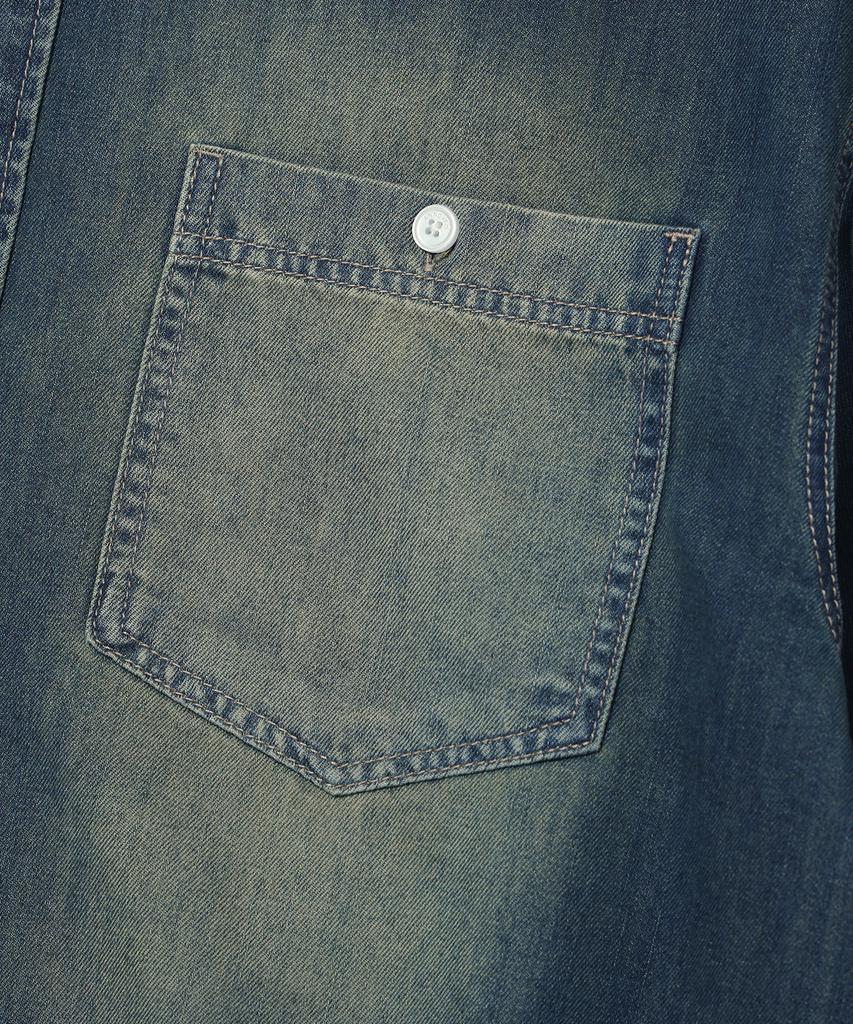 Eonoideu One Pocket Washed Denim Short Sleeve Shirt Lq2Yu347_Dark Indigo