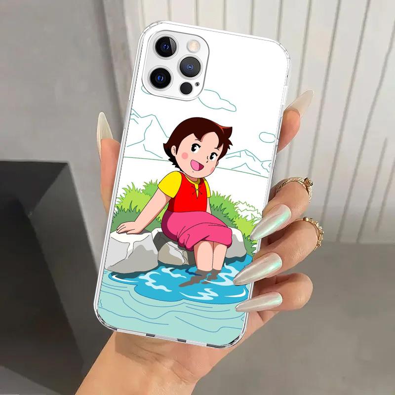 Custodia per telefono a cartone animato carina di Heidi per Iphone 17 Air 16 15 Plus 14 13 Mini 12 11 Pro Max 16E 7 8 SE 2020 Guscio Stampato Morbido Funda 17 Ai