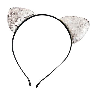 Cat Ears Headband Hair Bands Sequins Hoops Halloween Women Girls Kids Hairb