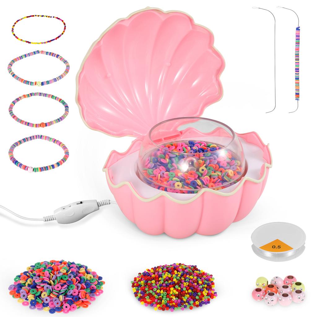 Plastic Electric Bead Spinner Efficient Adjustable Speed Bracelet Bead Spinner for DIY Beginner Bracelets Necklaces Making Gift