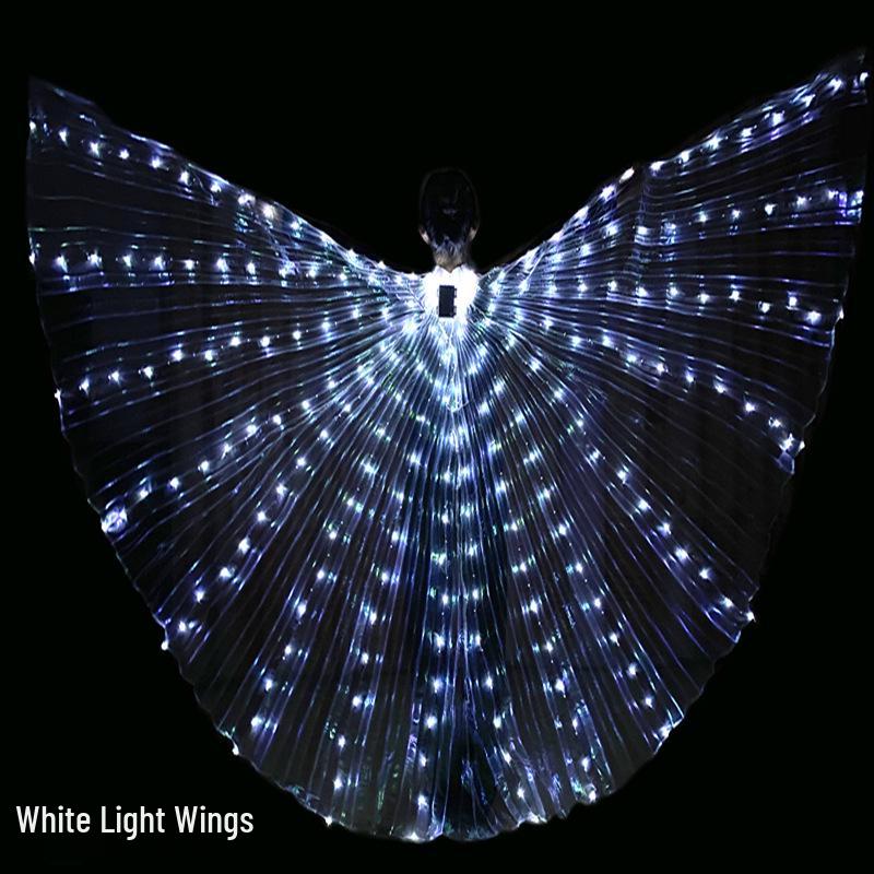 Retractable LED Luminous Butterfly Wings Costume for Halloween, Cosplay, and Performances - Adult and Child Sizes Available
