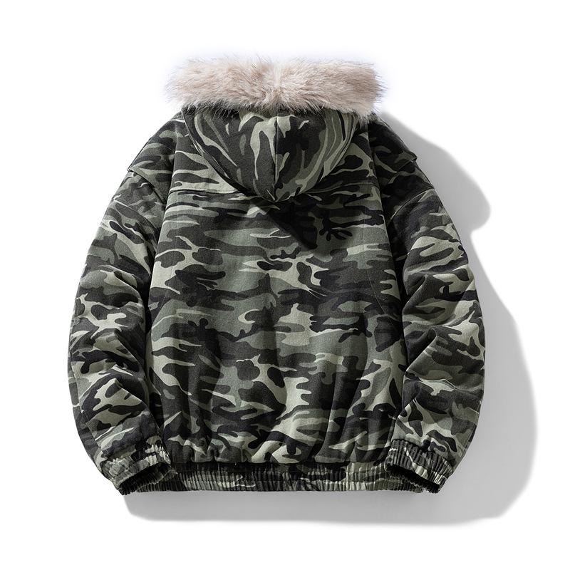 2025 A/W Dicke Schneeadler Pelzkragen Bügelfreie Lockere Baumwolljacke MY002