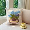 Simple Flower Chenille Towel Embroidery Sofa Pillowcase Cojines Polyester Decor Home Throw Cushion Cover Headboard Pillowcases