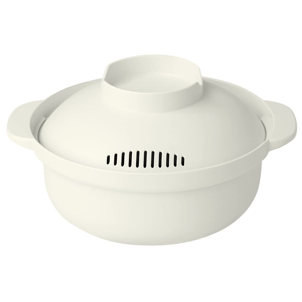 Recopo Nikii White Microwave Made In Recipe Compact and Microwave Cooking Pot for Ramen and &NE 1.5L Pot, Japan, Single-Serve, Included, Lightweight,