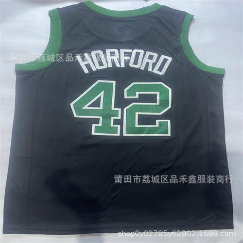 Boston Celtics 42 Al Horford Basketball Jersey Men Women Cotton Sports Uniform Black Green