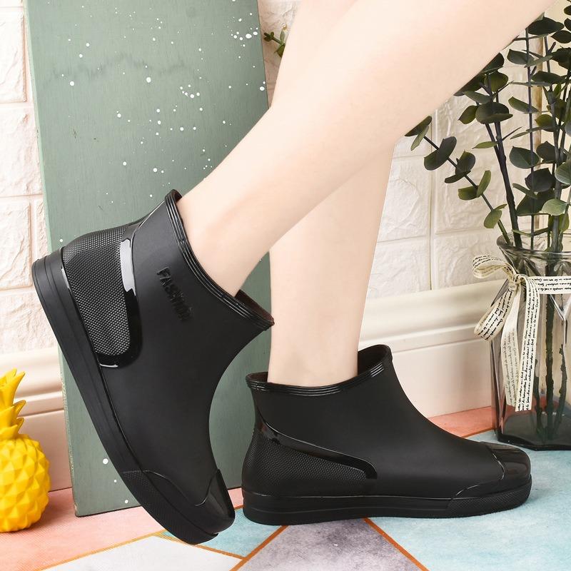 Fashion rain shoes women's short tube adult rain boots waterproof and non-slip rubber shoes overshoes wear durable water shoes