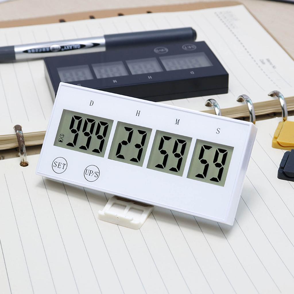 Target Timer LCD Screen Touch Key Compact Examination Timer for Study Office School Kitchen White