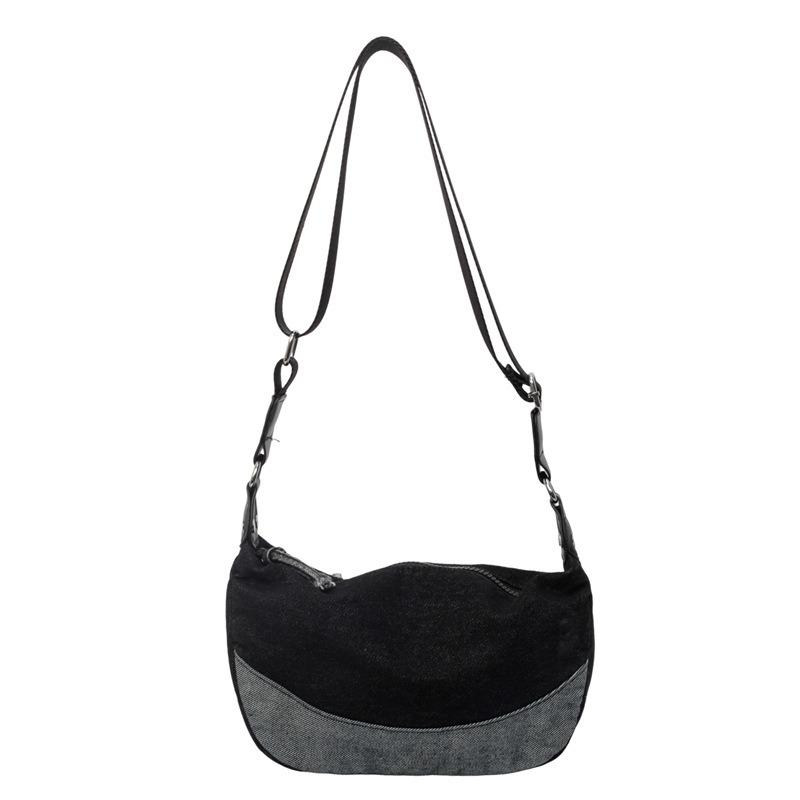 Denim Dumpling Bag Hundred Trend Shoulder Bag Fashion Color Collision Crossbody Bag