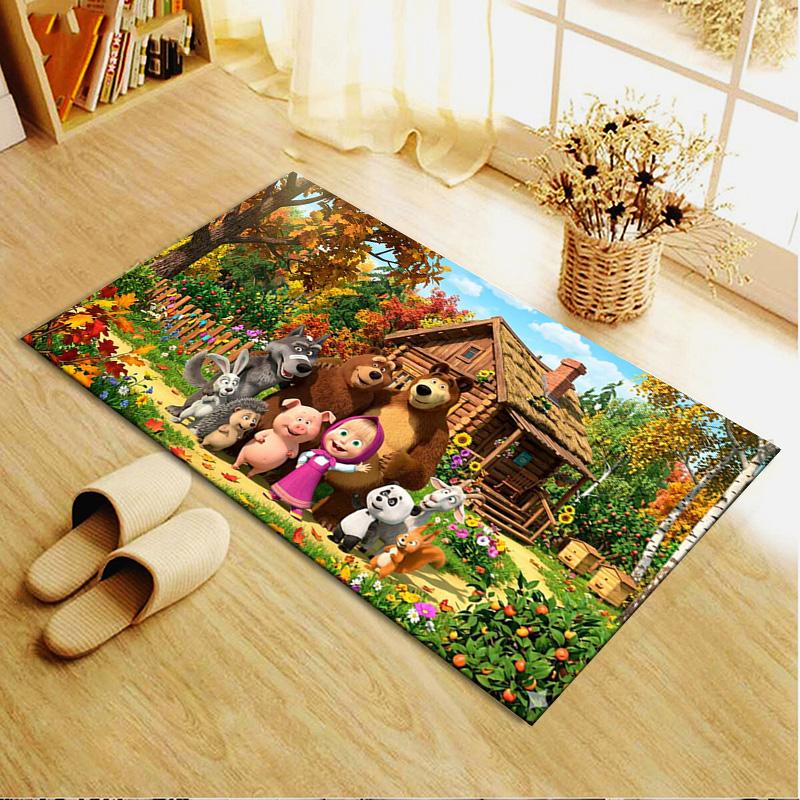 Masha&Bear Carpet Rug for Living Room Bedroom Home Sofa Decoration,Kids Play Non-slip Floor Mat