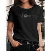 Women's Pet Lover Paw Print T-Shirt Dog Owner Casual Short Sleeve Crew Neck Soft Tee S-XXL