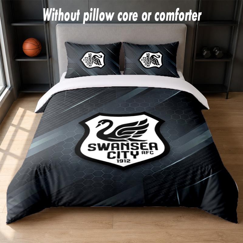 Set Biancheria da Letto Swansea City Design 1 Copripiumino + 2 Federe Morbido Traspirante Biancheria da Letto per la Casa