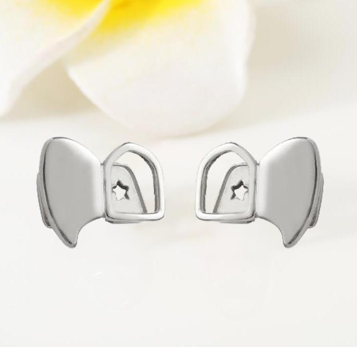 Europejski i Amerykański Hip-hopowy Złoty Grillz: Dwa Puste Kły - Rekwizyt Biżuterii na Halloween