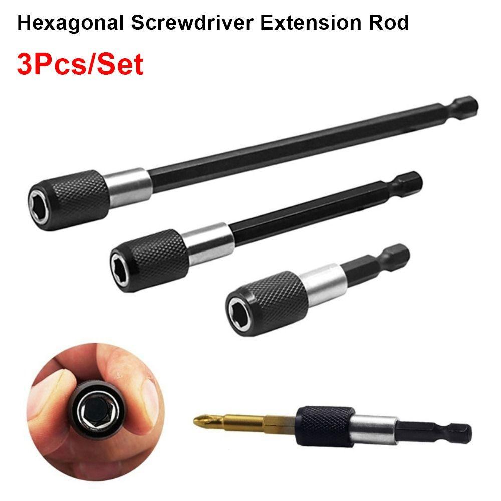 3Pcs/Set Quick Transfer Hexagonal Screwdriver Extension Rod Sleeve Extension Rod  Tool Accessories