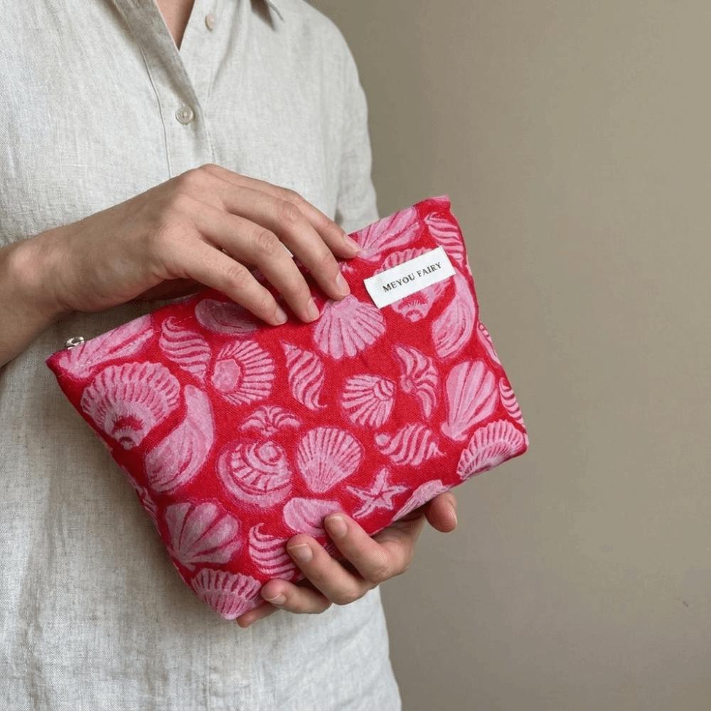 Large Capacity Shell Cosmetic Bag Korean Style Handheld Makeup Bag Cosmetic Case French Style Pencil Pouch Travel Essential