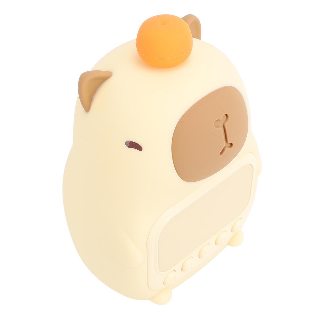 Kids Alarm Clock Night Light Integrated Cute Capybara Clock Dimming Night Light for Bedroom