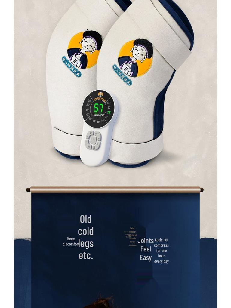 Grandma's Electric Heating Knee Pad: Warm Moxibustion Therapy with Sea Salt Pack for Joint Relief
