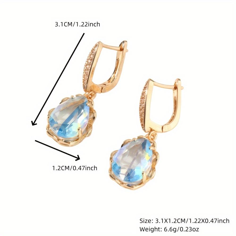 Water Drop Shape Imitation Crystal Dangle Earrings for Women 2025 New Fashion Golden Earring Wedding Party Jewelry Accessories