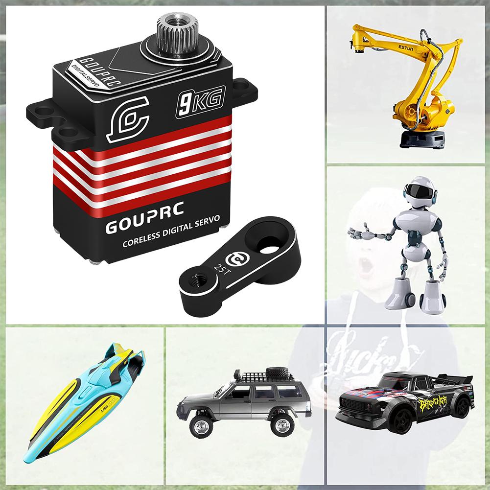 9KG Waterproof Metal Gear Servos All Metal Coreless Digital Servos for 1/18 TRX-4 TRX-6 SCX10 III RC Crawler Car