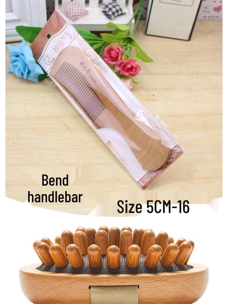 Natural Peach Wood Carved Anti-Static Comb for Women & Men, Ideal for Long Hair, Straight Teeth, Ancient Style, Massage.