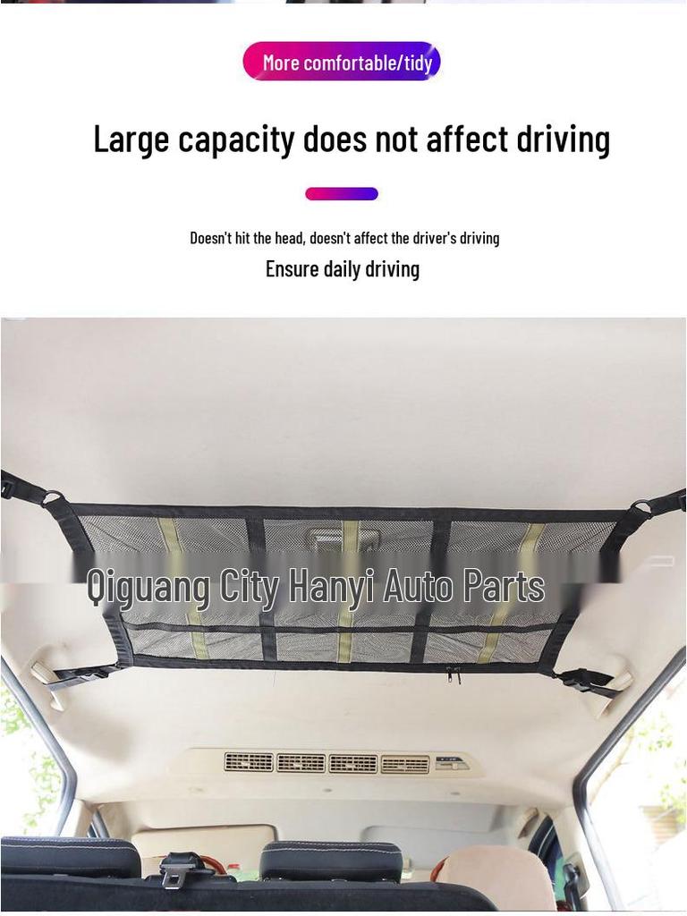 Car Supplies Roof Net Double Zipper Storage Organizer Bag