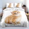 Cute Pet Animal Duvet Cover Set, Realistic Dog Cat Giraffe Bedding, Soft Quilt Cover Pillowcases for Boys Girls Adults Kids