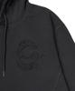 Cutout Patch Pigment Hooded Long Sleeve Charcoal