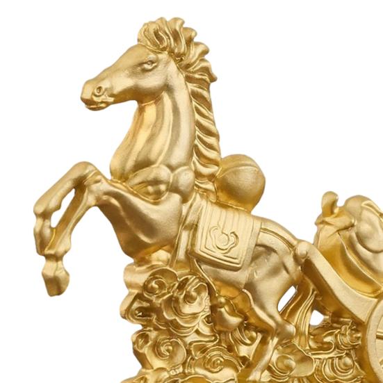 Horse Ornament Golden Finish Versatile Horse Figurine Symbol of Strength Success Zodiac Resin Statue Home Decor