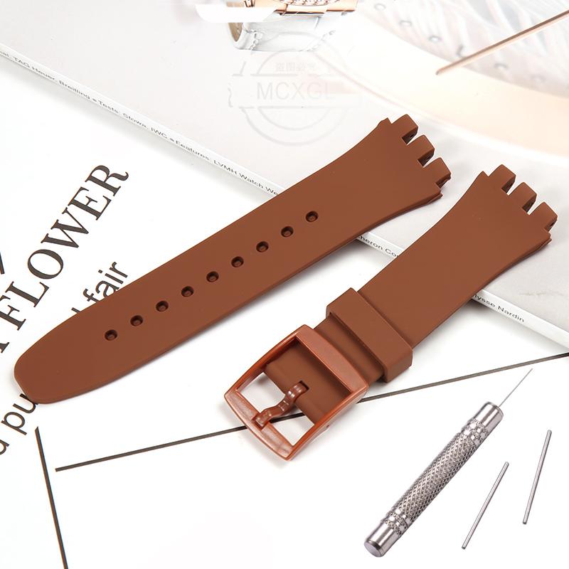 Silicone Strap For Swatch SUSB401 SUSW402 SUSN400 SUSL400 20MM Series Watchband Waterproof Replacement Watch Accessories