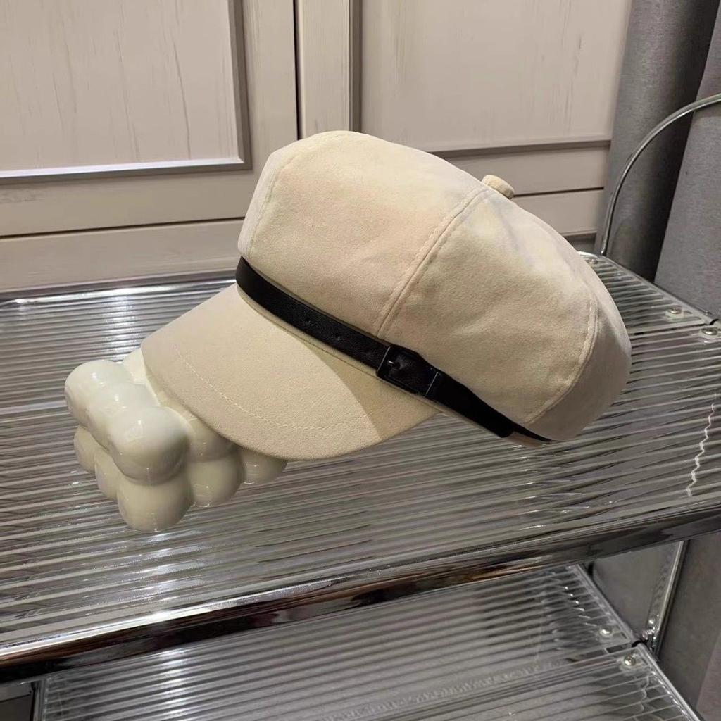 Good Version Korean Version Temperament Octagonal Hat Women's Simple Temperament Suede Newsboy Hat Fashionable Versatile Face Small Face Covering Hat