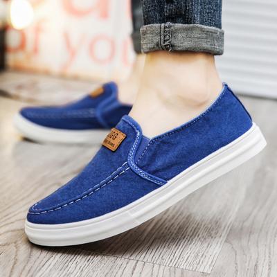 Fashion Summer and Autumn Mens Casual Loafers Solid Fashion Waterproof Male Flat Casual Canvas Shoes Lightweight Flat Casual Shoes