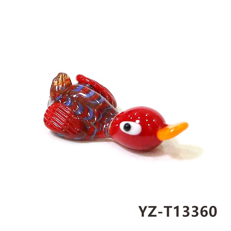 Colorful Cute Glass Duck Mini Figurine Craft Ornament Easter Animal Tiny Statues Home Table Micro Fairy Garden Decor Accessories