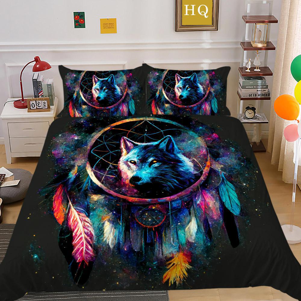 Bedding Polished Four-Piece Set Custom Animal Wolf Print Three-Piece Set Quilt Cover Sheet