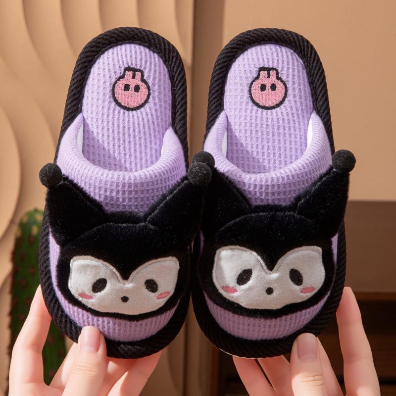 2025 Autumn/Winter Girls' Cute Princess Cotton Indoor Slippers for Medium & Large Children