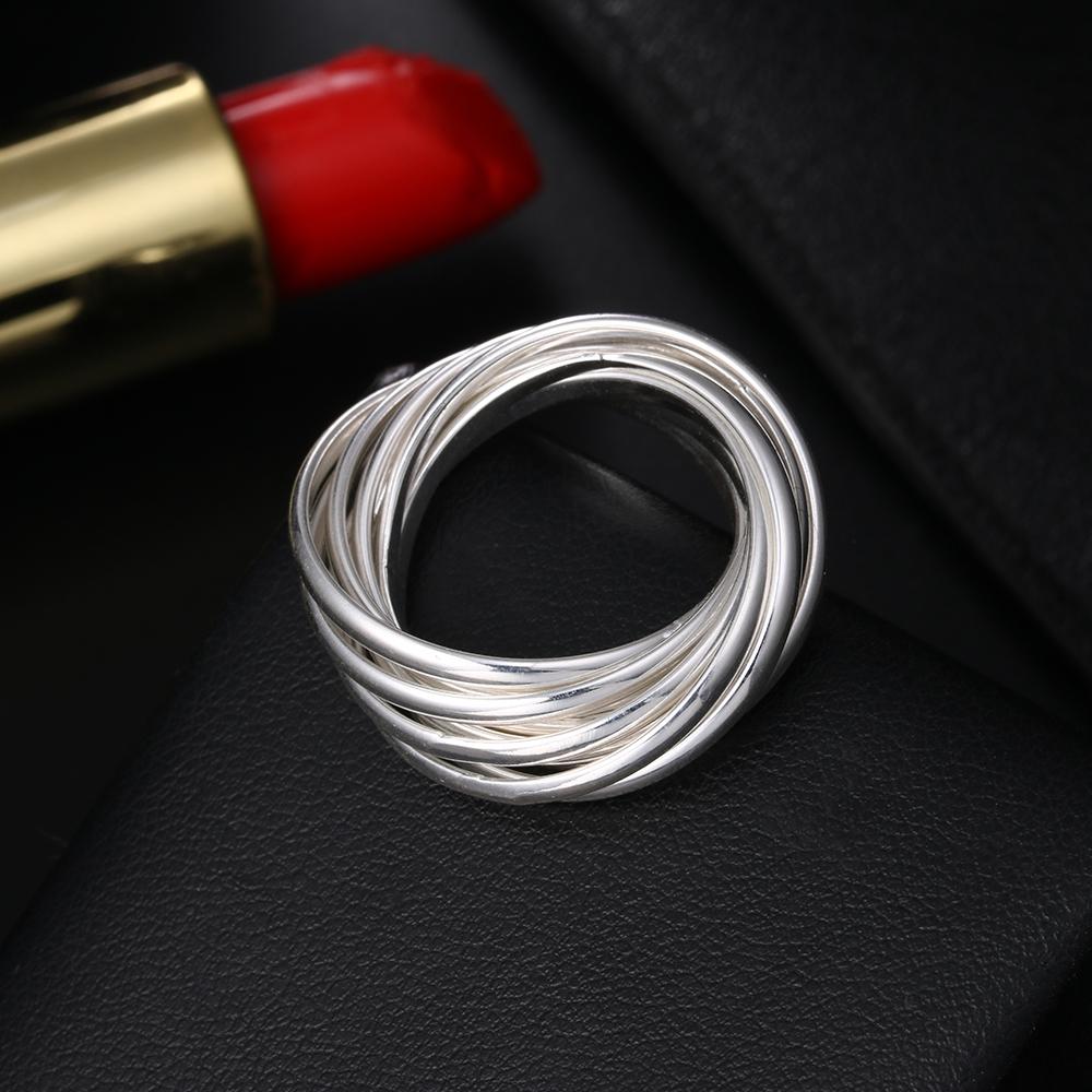 925 Sterling Silver Wedding Jewelry Five Circle Fashion Ring