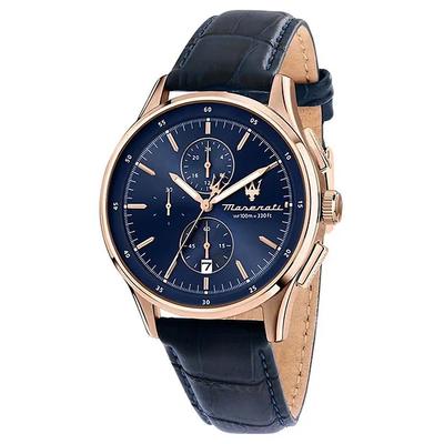 Sorpasso Chronograph Leather Strap Blue Sunray Dial Quartz R8871624009 100M Men's Watch