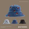 Hat Women's New Arrivalembroider Denim Bucket Hat Wide Brim Sunshade Easiest for Match Outdoor Trendy Wind Basin Hat