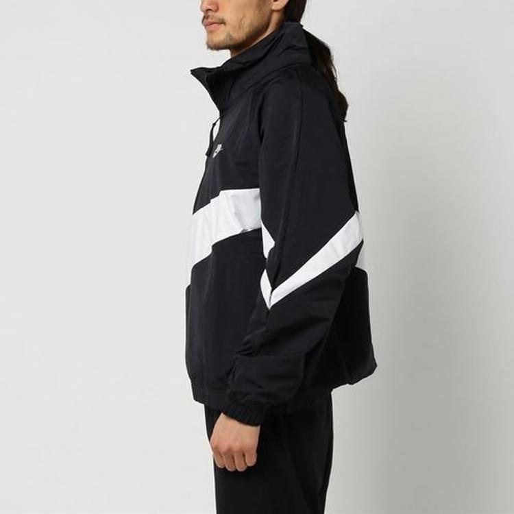 Men's Nike Half Zipper Big Swoosh Jacket Us Edition Black AJ1404-010