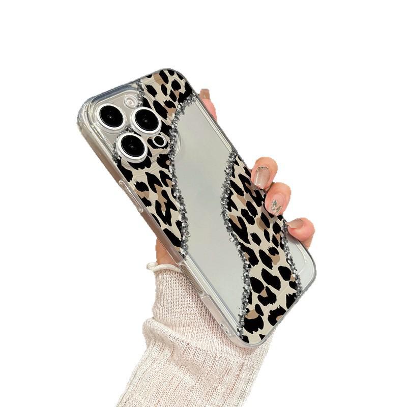 Custom Patchwork Leopard Print Phone Case, Full Coverage & Drop-Proof for Apple 17/16 Pro, 13/12, 15, 78/XS Models.