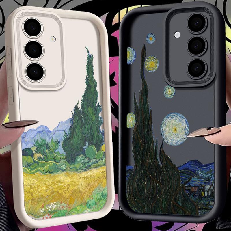 Phone Case For Samsung S26 S25 S24 S23 S21 S20 Ultra Van Gogh Wheatfield Cypresses Painting For Galaxy S25 S24 FE S26 Plus Cover